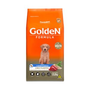 Ração Golden Premier Filhote para Cães Sabor Carne e Arroz 15Kg