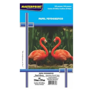 Papel Fotográfico Glossy 230g A4 MASTERPRINT 20 Folhas