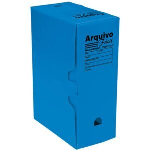 Arquivo Morto Novaonda Fácil 250x130x350mm Azul Polibrás – Caixa com 10 Unidades