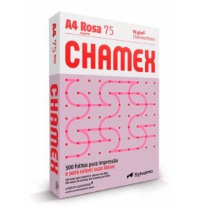 Papel Sulfite A4 Chamex Rosa 75g 210 x 297mm – Caixa com 10 Resmas – 5000 Folhas